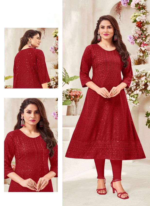 Hariyaali Aleen Fancy Regular Wear Rayon Latest Kurtis Collection